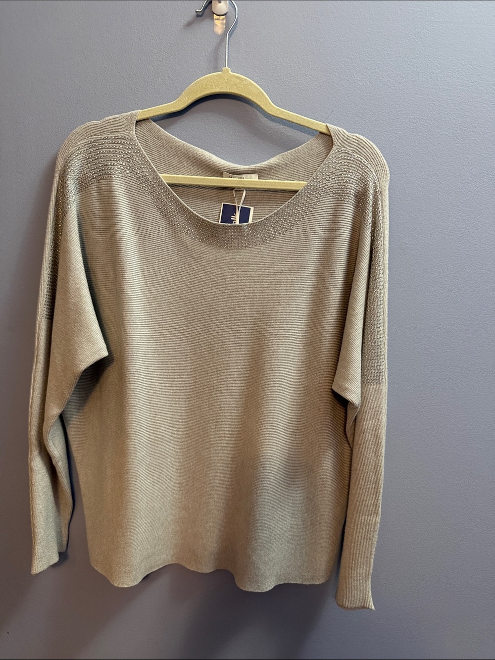 Lightweight Scoop Neck Sweater in Taupe